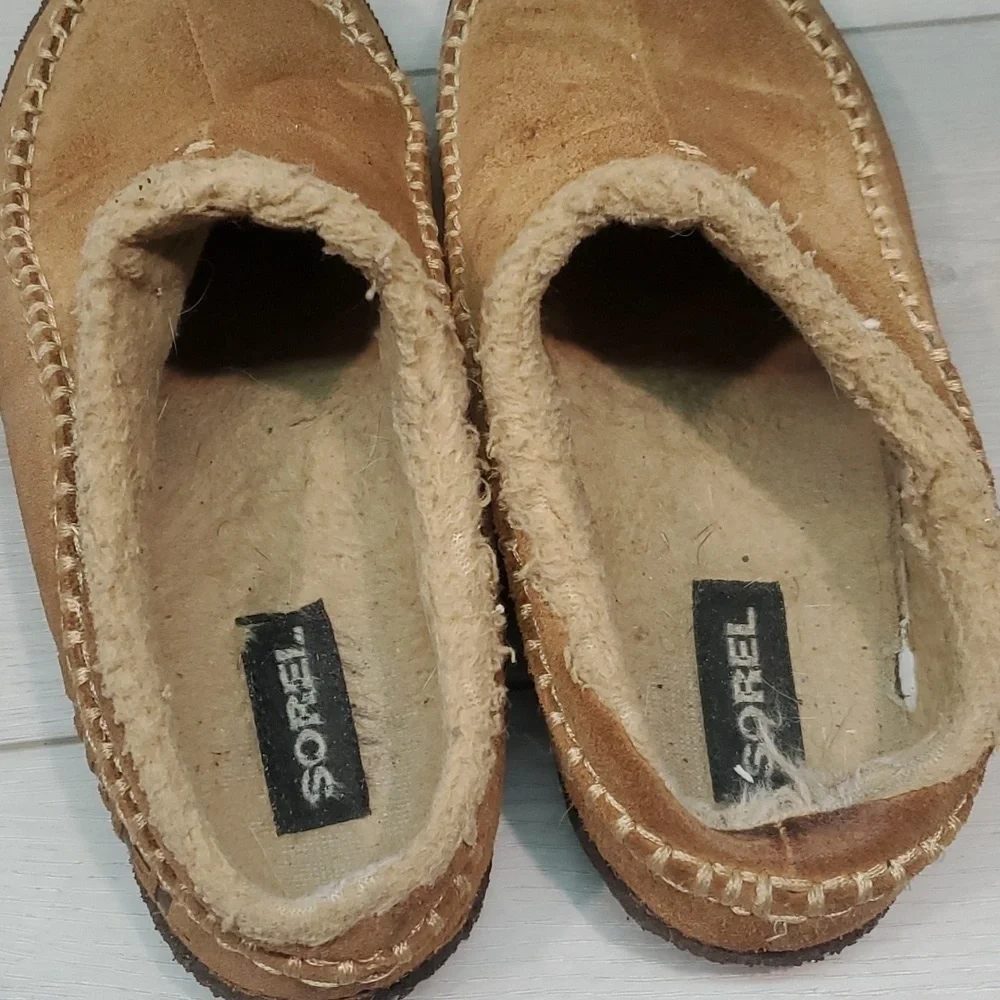 Sorel Mens Falcone Ridge II  Leather Slip on slippers shoes sz 8